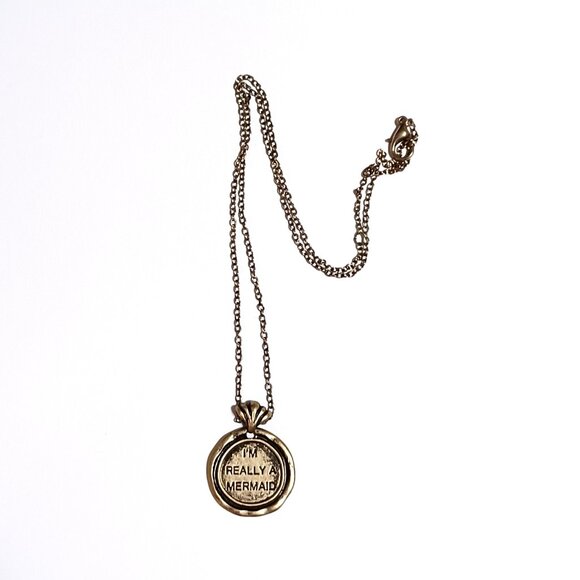 I'm Really A Mermaid Bronze Tone Necklace - Picture 2 of 3